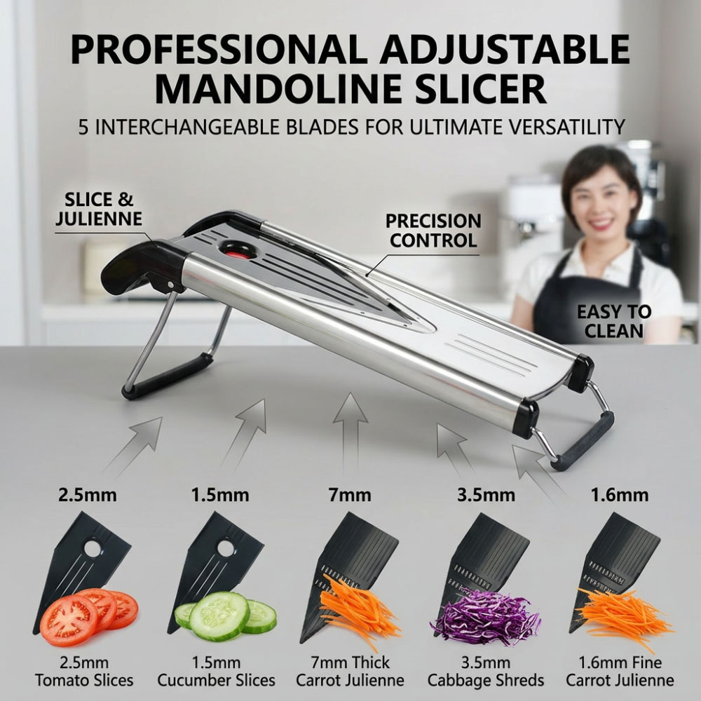 Mandoline Slicer Guard - Pemotong Mandolin Baja Tahan Karat yang