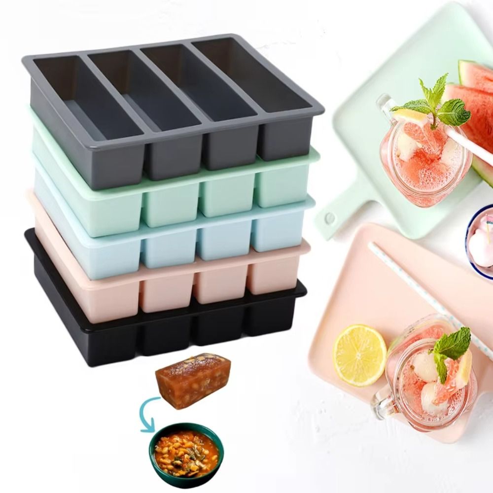 Meal Prep Frozen - Cetakan Es Silikon 4 Kotak Besar