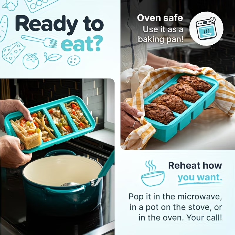 Baki Silikon Kapasitas Besar F - Meal Prep Frozen ulasan dan harga