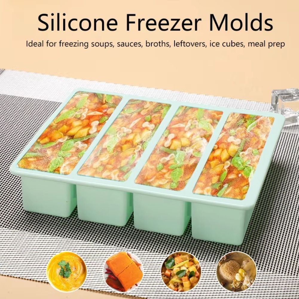 Cetakan Pembeku Makanan 4 Kota - Meal Prep Frozen ulasan dan harga
